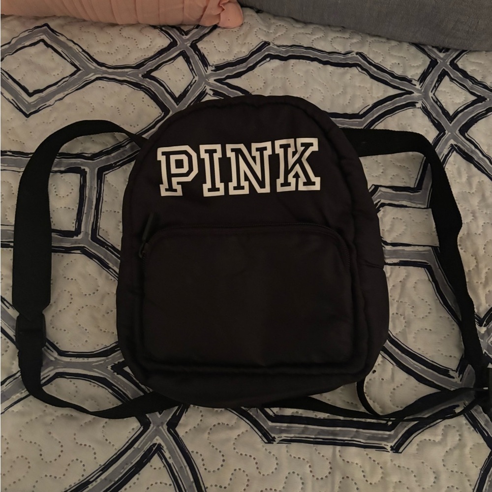 Pink Black Backpack small purse